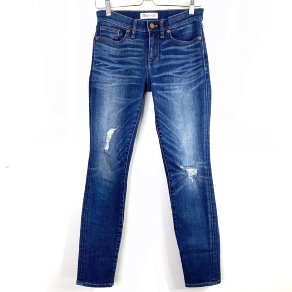 Madewell Skinny Skinny Jeans Ripped Distressed Knees Style B7078 - Picture 3 of 9